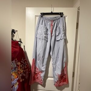 FP Movement by Free People Gray Cargo Pants with Red Details